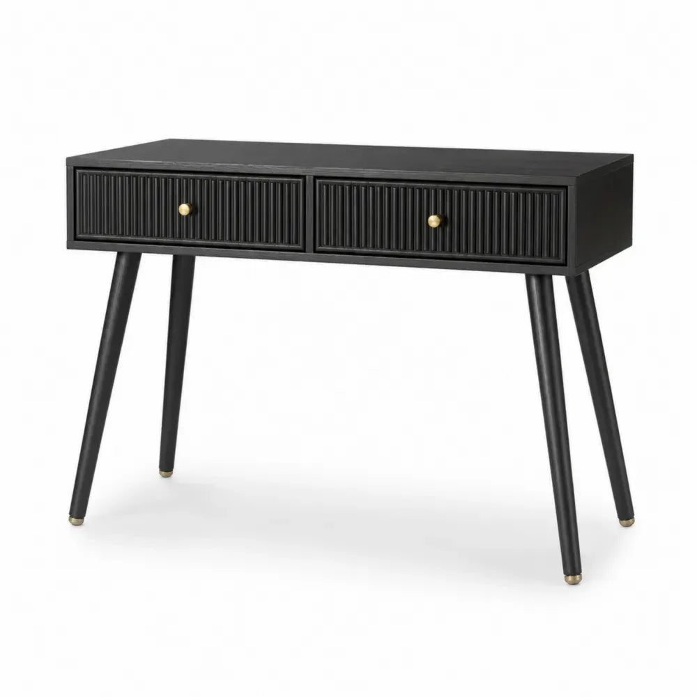 Konsolentisch rechteckig schwarz aus MDF und Metall 120cm x 40cm x 75cm