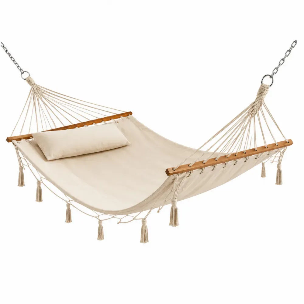 Hängematte Beige Baumwolle mit Kissen