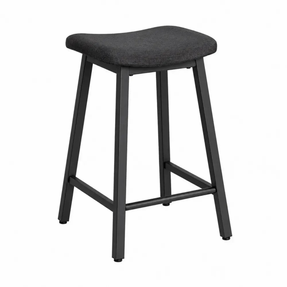 Barhocker Stahlrahmen Stoffbezug Schwarz