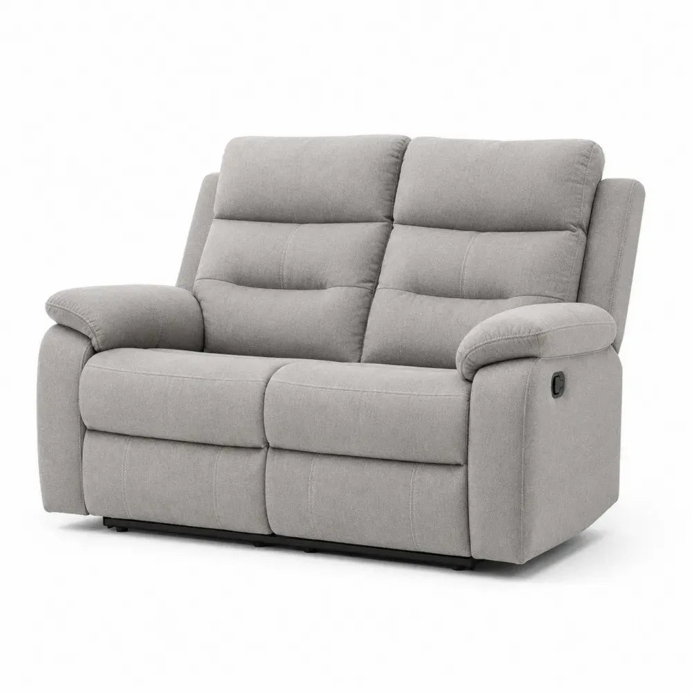 Zweisitzer-Sofa mit Polyesterbezug und Relaxfunktion Grau 150cm