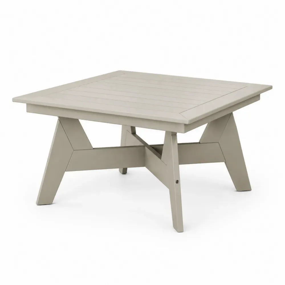 Quadratischer Gartentisch Polystyrol Beige 90x90x40cm