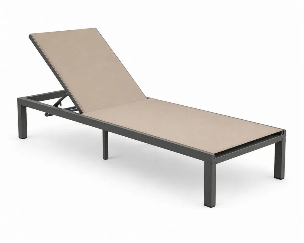 Gartenliege Aluminium Polyestergewebe Beige