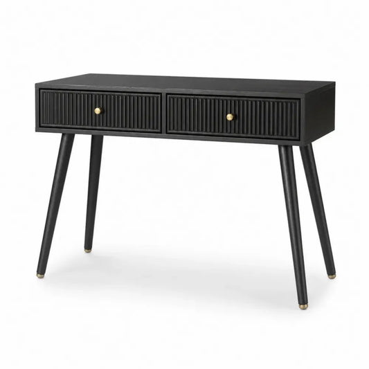 Konsolentisch rechteckig schwarz aus MDF und Metall 120cm x 40cm x 75cm