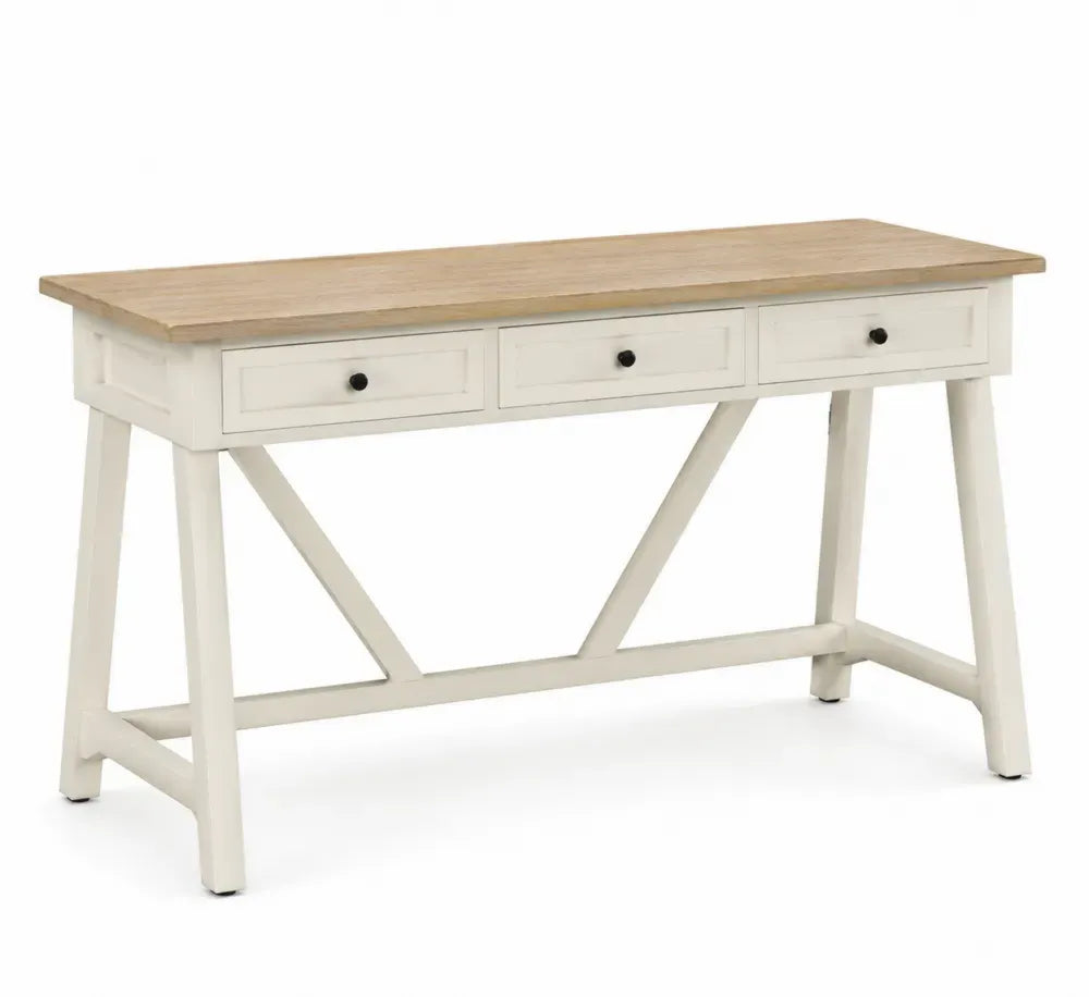 Schreibtisch aus Kiefer und MDF mit 3 Schubladen