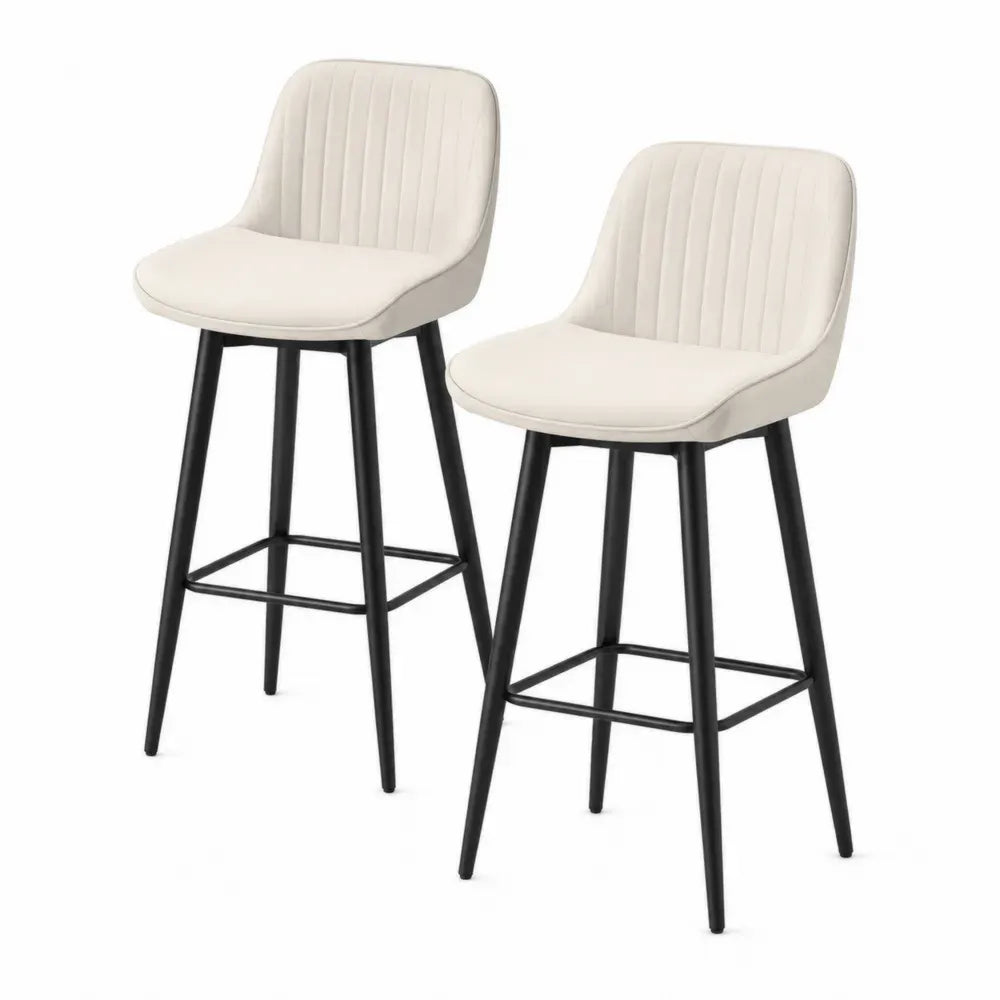 2er Set Barhocker Metallrahmen Creme