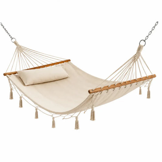 Hängematte Beige Baumwolle mit Kissen
