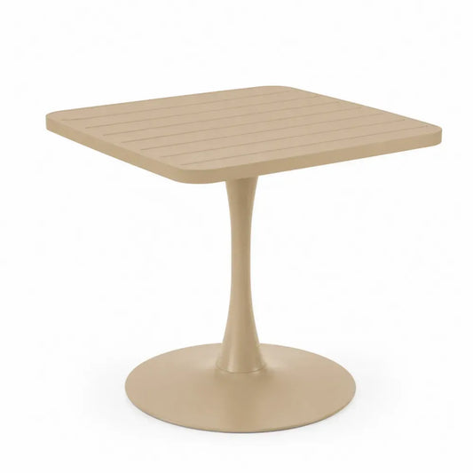 Quadratischer Gartentisch aus Kunststoff Beige 80x80x75 cm