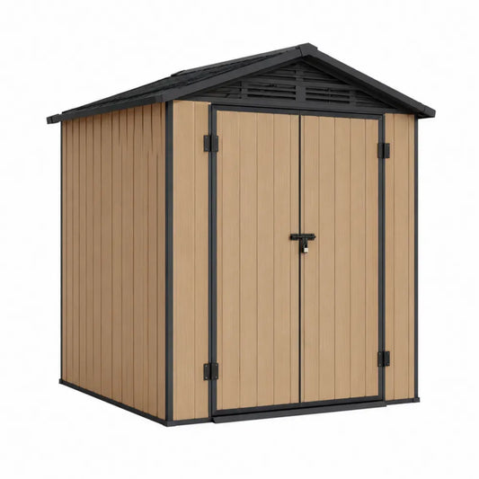 Gartenschuppen aus Holz-Kunststoff-Verbund mit Doppeltür 1.8m x 1.7m