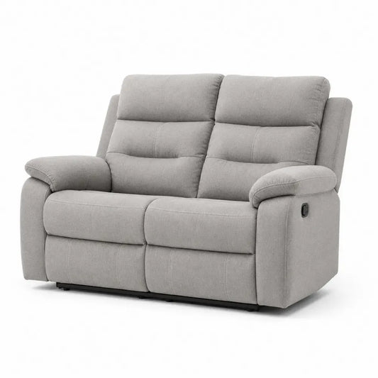 Zweisitzer-Sofa mit Polyesterbezug und Relaxfunktion Grau 150cm