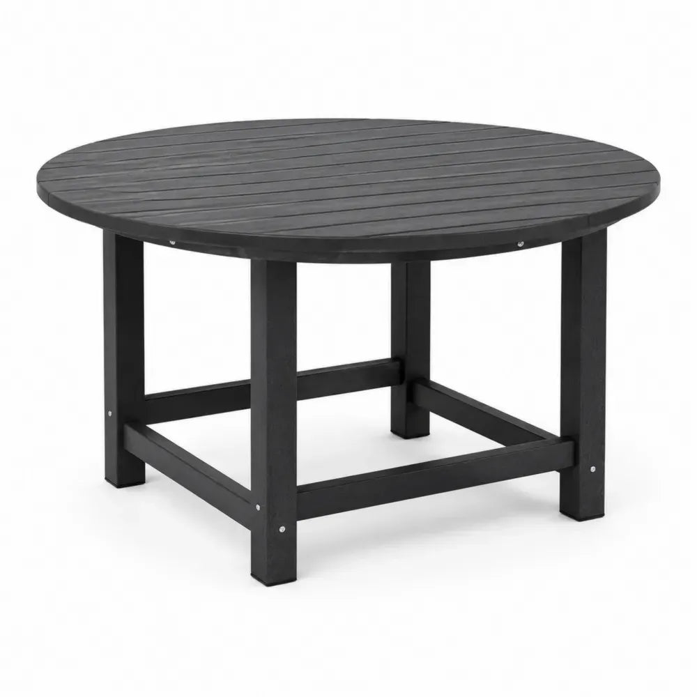 Runder Gartentisch Kiefernholz Schwarz 76cm