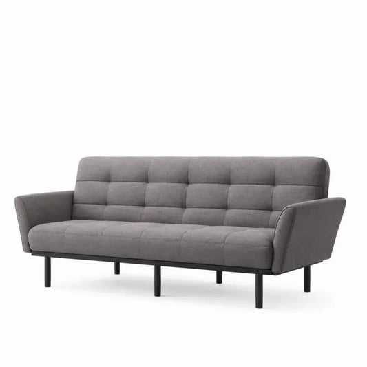 Schlafsofa aus Polyestergewebe Grau mit Metallrahmen