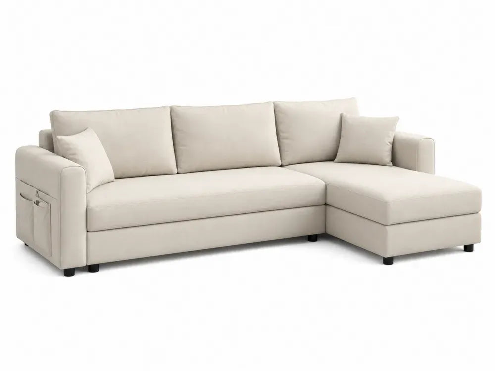 Modulares Sofa L-Form Beige Polyester