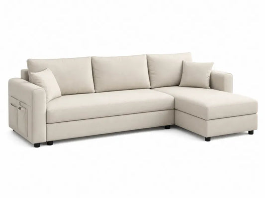 Modulares Sofa L-Form Beige Polyester