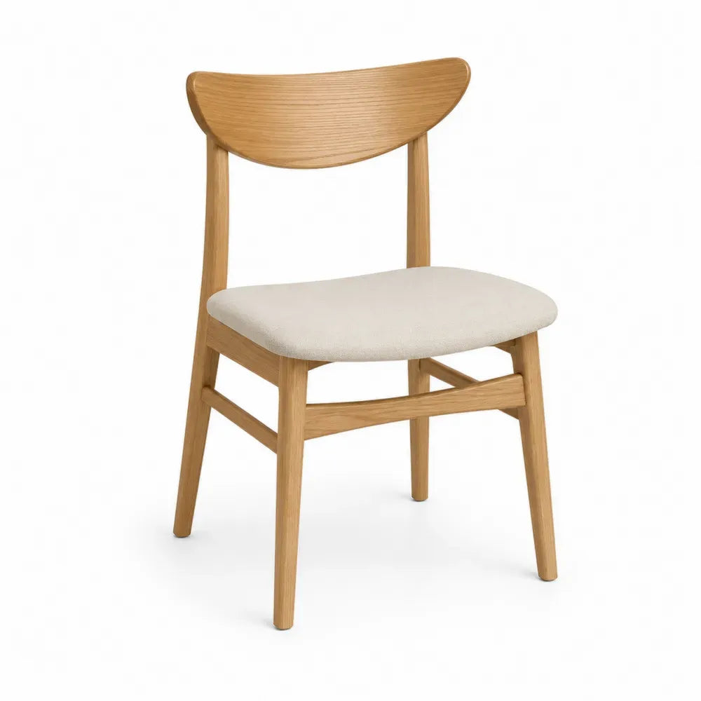 Esszimmerstuhl Eiche mit Polyesterpolsterung Beige