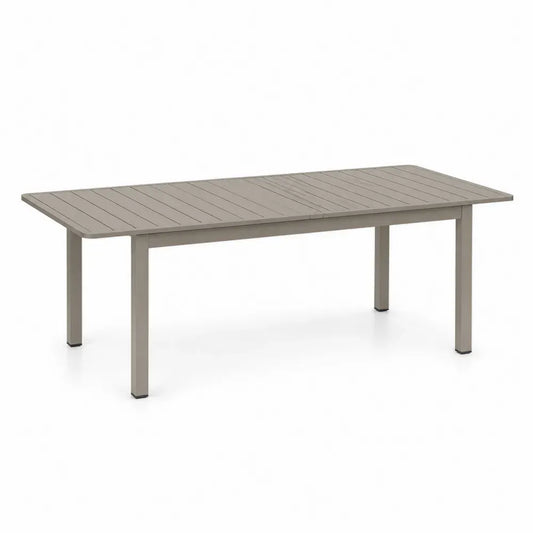 Ausziehbarer Aluminium Gartentisch Beige 220x100x75 cm