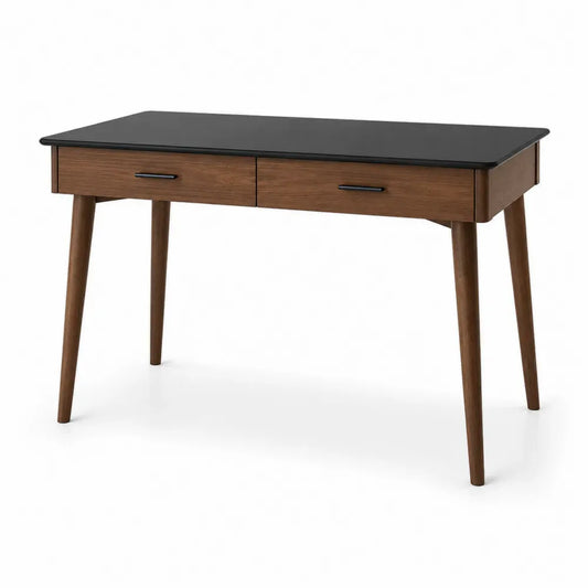 Schreibtisch mit 2 Schubladen aus Walnussholz und MDF, 120 cm
