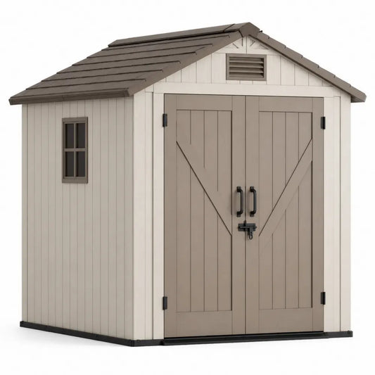 Gartenschuppen Polyethylen Beige/Braun 180x190x220cm