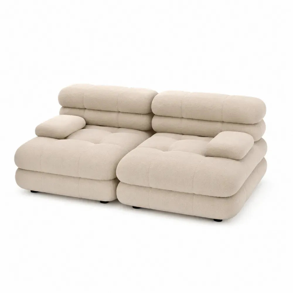 Modulares Sofa Set Beige Stoff 180 cm