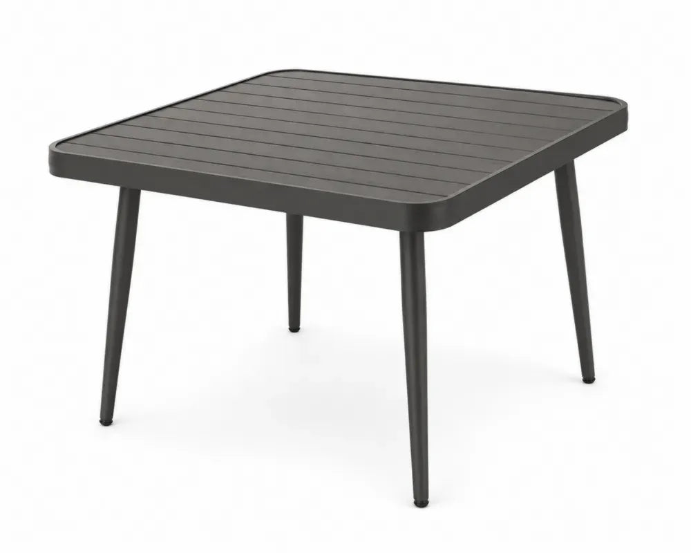 Quadratischer Gartentisch Aluminium 90x90 cm Dunkelgrau
