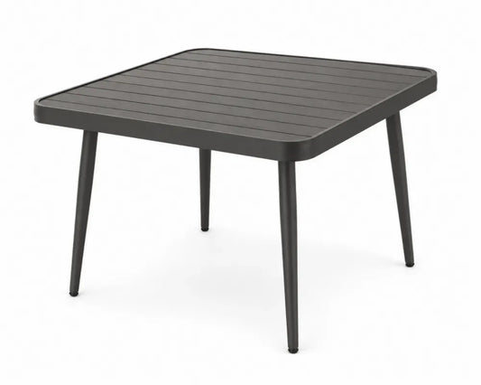 Quadratischer Gartentisch Aluminium 90x90 cm Dunkelgrau