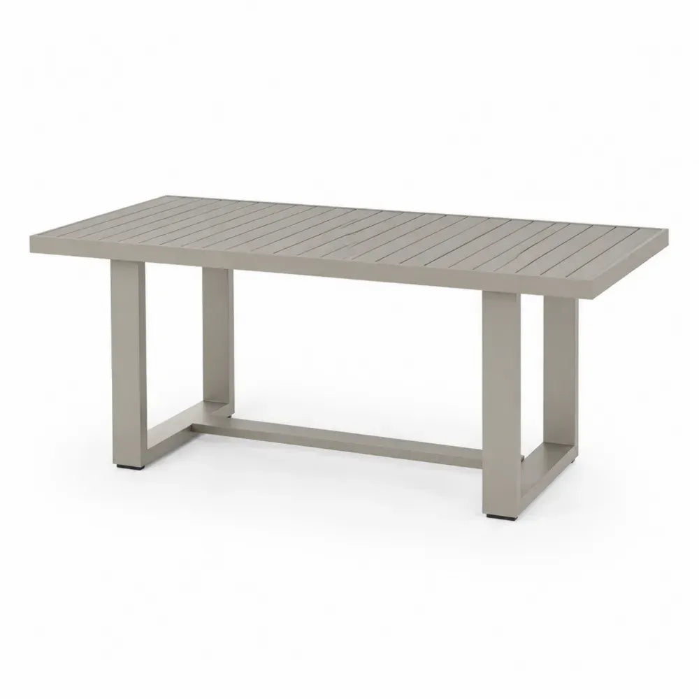 Rechteckiger Aluminium-Gartentisch Beige 180x90x75 cm