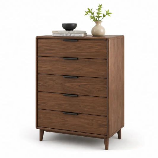 Walnuss Kommode mit 5 Schubladen 90x60x40cm