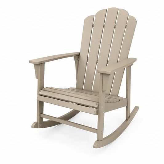 Garten-Schaukelstuhl Kunststoff Beige 80x70x100 cm